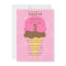 Pink Ice Cream Cone Birthday Invitation