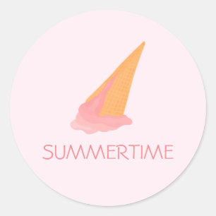 Pink ice cream cone design sticker