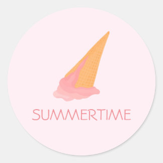 Pink ice cream cone design sticker