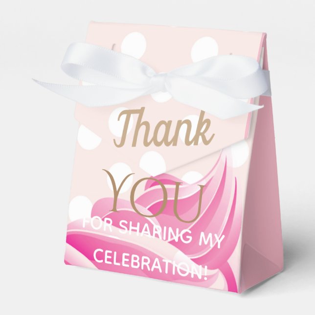 Pink Ice Cream cone Party Favor Box (Front Side)