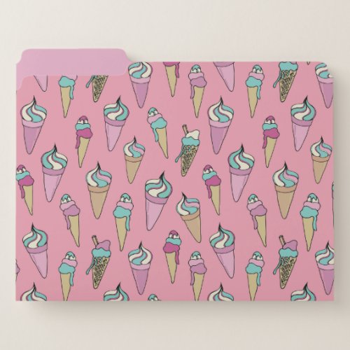 Pink Ice Cream Cone pattern File Folder