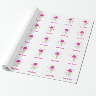 Pink Ice Cream Cones Wrapping Paper