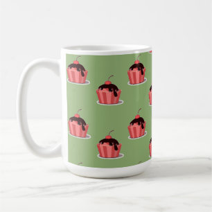 Pink ice cream cups on green