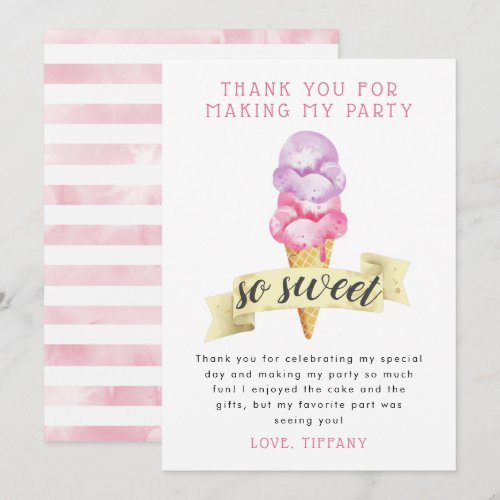 Pink Ice Cream Girl Birthday Party