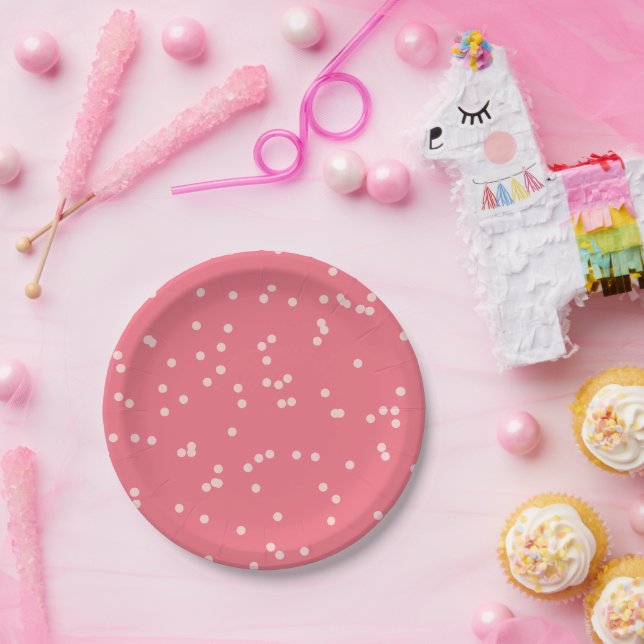 Pink Ice Cream Sparkler Girl 1st Birthday Party Paper Plates (Party)