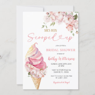 Pink Ice Cream Summer Scooped Bridal Shower  Invitation