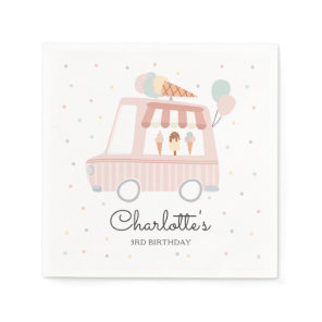 Pink Ice Cream Truck Birthday Party Decorations Napkins