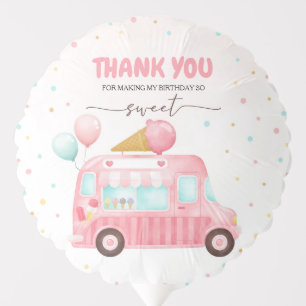 Pink Ice Cream Truck Here's The Scoop Birthday Balloon