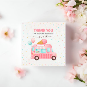 Pink Ice Cream Truck Here's The Scoop Birthday Favor Tags