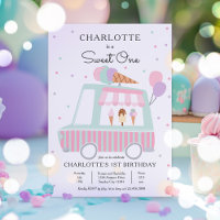 Pink Ice Cream Truck Sweet One 1st Birthday Party