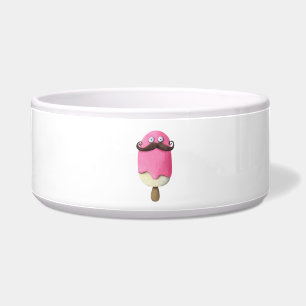 Pink Ice Cream with Mustaches Bowl