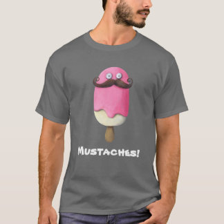 Pink Ice Cream with Mustaches T-Shirt