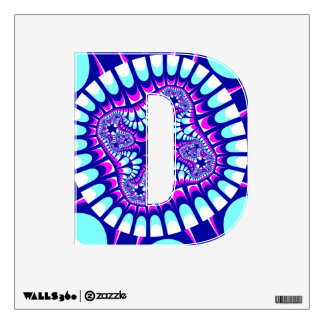 Pink Ice Flower Letter D Decal