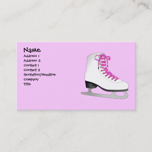 Pink Ice Skate Business Card