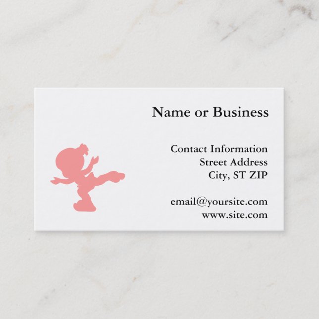 Pink Ice Skating Girl Business Card (Front)
