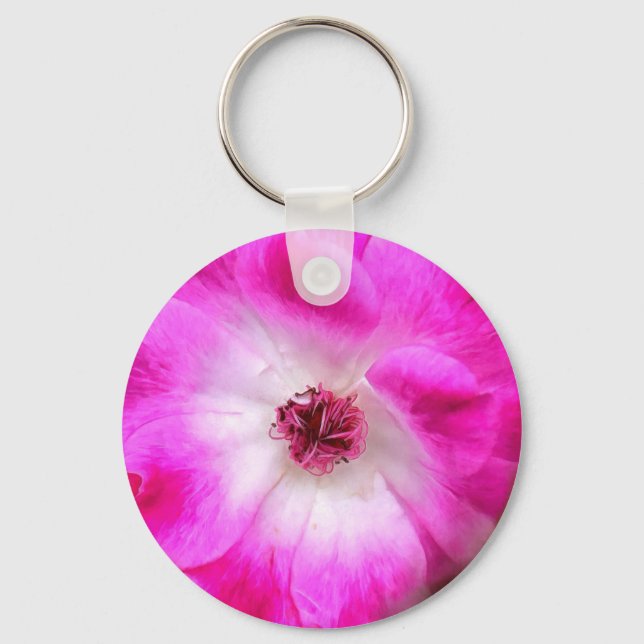Pink Iceberg Roses Keychain (Front)