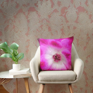 Pink Iceberg Roses Throw Pillow