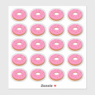 Pink Iced Donut Graphic Cutout Sticker
