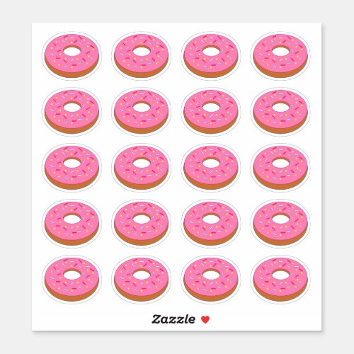 Pink Iced Donut Graphic Cutout Sticker