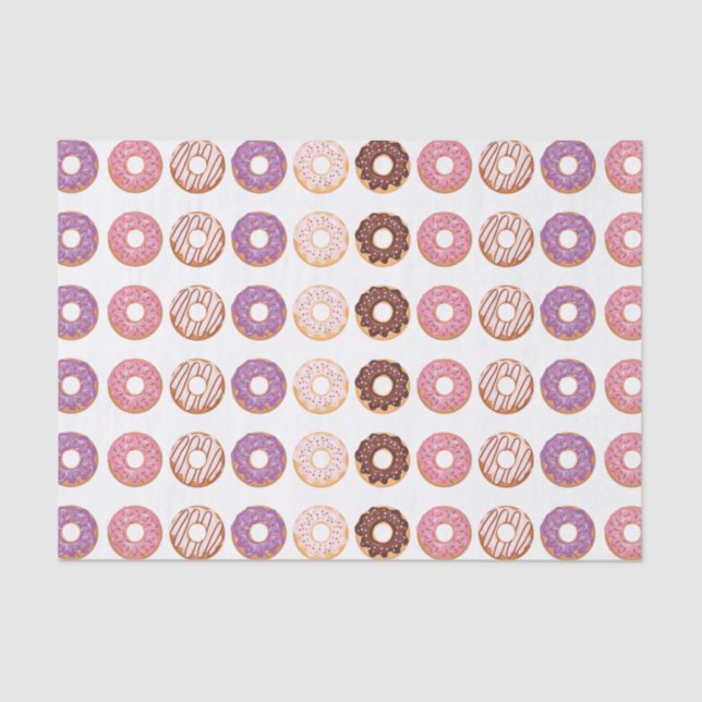 Pink Iced Donuts With Sprinkles Pattern Party Tissue Paper (Front)