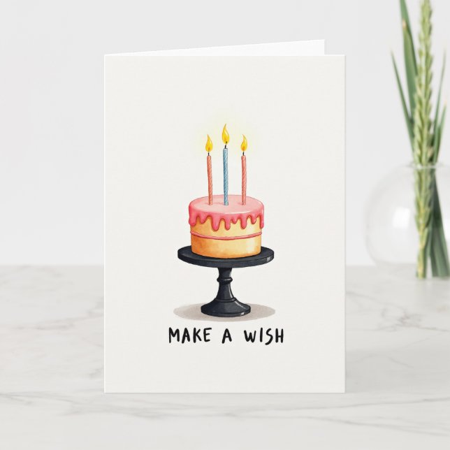 Pink Icing Cake Birthday Card (Front)