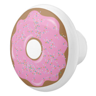 Pink Icing Donut Doughnut Cabinet Knob Drawer Pull