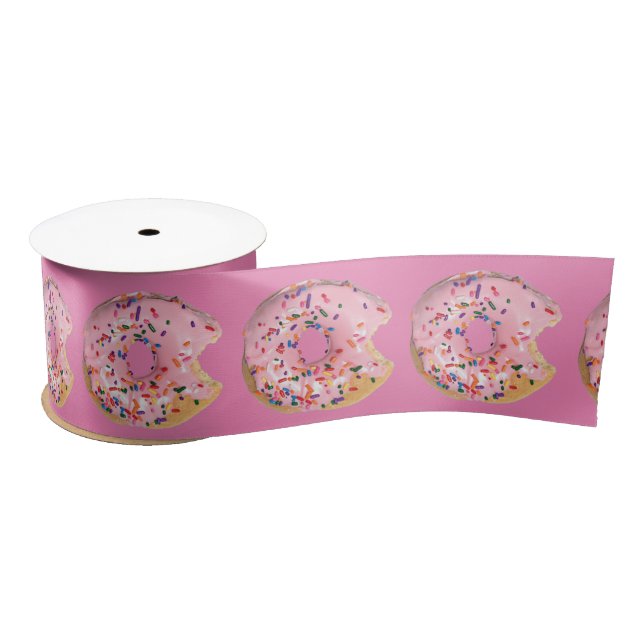 Pink Icing Donut Satin Ribbon (Spool)