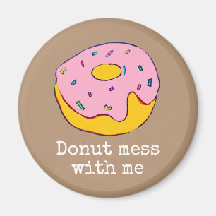 Pink icing dounut cute food art magnet