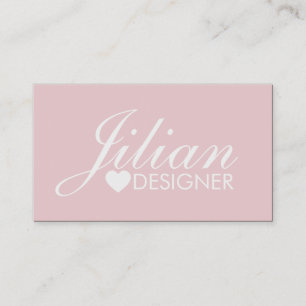 Pink Icon Heart White Salon Makeup Business Card