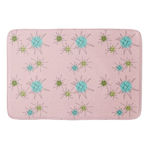 Pink Iconic Atomic Starbursts Bath Mat