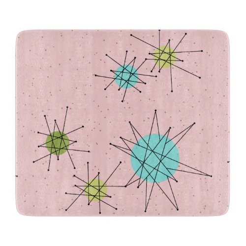 Pink Iconic Atomic Starbursts Cutting Board