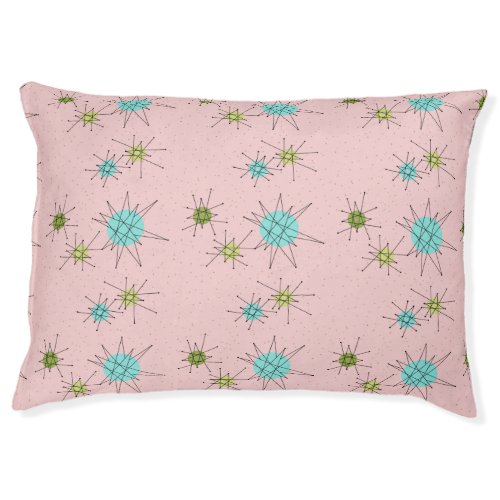 Pink Iconic Atomic Starbursts Dog Bed