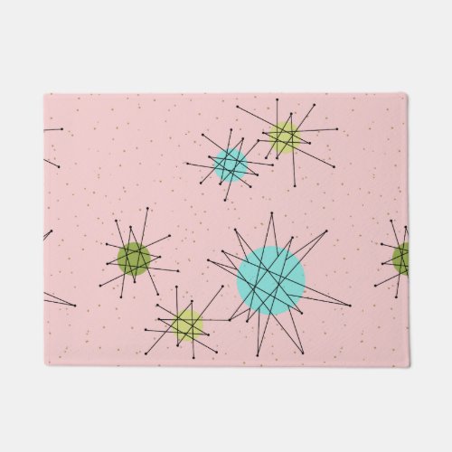 Pink Iconic Atomic Starbursts Door Mat
