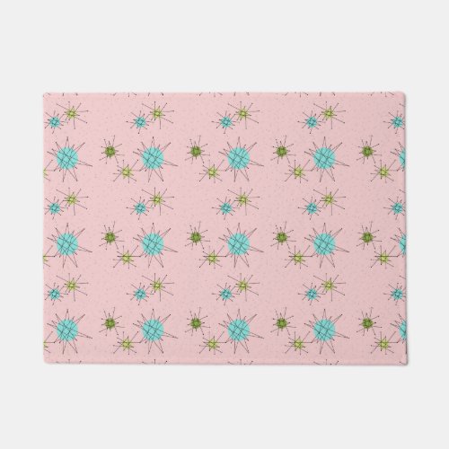 Pink Iconic Atomic Starbursts Door Mat