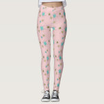 Pink Iconic Atomic Starbursts Leggings<br><div class="desc">This Pink Iconic Atomic Starbursts Leggings pattern features iconic atomic starbursts. That’s right! The old school, First Lady Pink colored background with gold speckles is the perfect backdrop for the vibrant turquoise, soothing celery, and kitschy pear green colored circles. The spots of color are sporadically placed in various sizes with...</div>