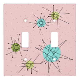 Pink Iconic Atomic Starbursts Light Switch Cover