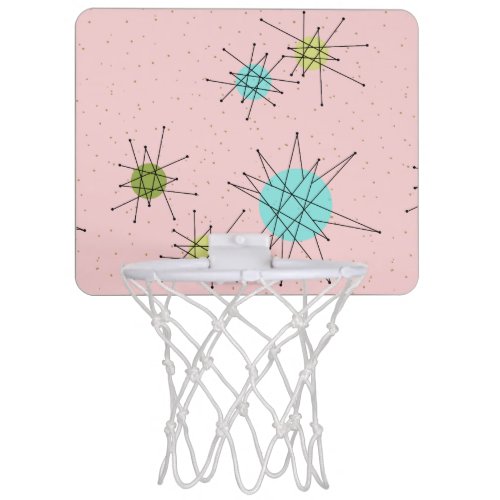 Pink Iconic Atomic Starbursts Mini Basketball Hoop