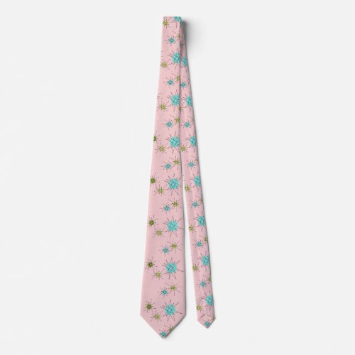 Pink Iconic Atomic Starbursts Necktie