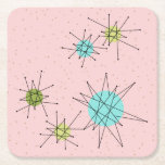 Pink Iconic Atomic Starbursts Paper Coasters<br><div class="desc">This Pink Iconic Atomic Starbursts Paper Coaster pattern features iconic atomic starbursts. That’s right! The old school, First Lady Pink colored background with gold speckles is the perfect backdrop for the vibrant turquoise, soothing celery, and kitschy pear green colored circles. The spots of color are sporadically placed in various sizes...</div>