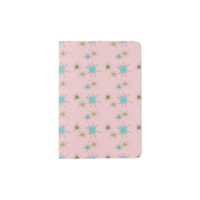 Pink Iconic Atomic Starbursts Passport Holder (Front)