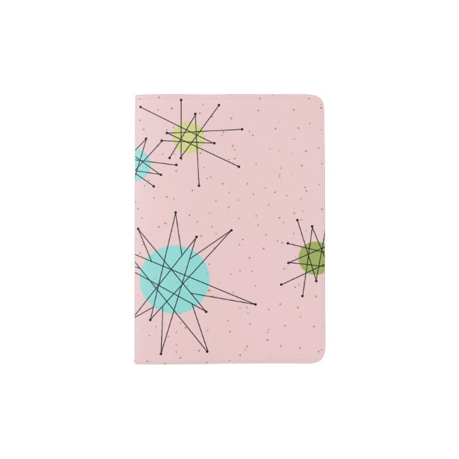 Pink Iconic Atomic Starbursts Passport Holder (Front)