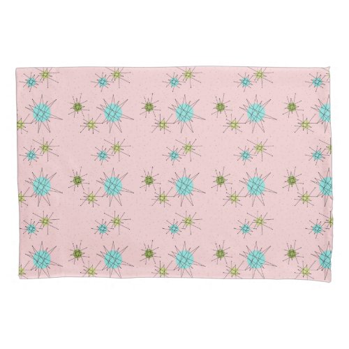 Pink Iconic Atomic Starbursts Pillowcase