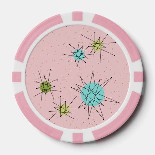 Pink Iconic Atomic Starbursts Poker Chip