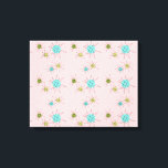Pink Iconic Atomic Starbursts Stretched Canvas<br><div class="desc">This Pink Iconic Atomic Starbursts Stretched Canvas Print pattern features iconic atomic starbursts. That’s right! The old school, First Lady Pink colored background with gold speckles is the perfect backdrop for the vibrant turquoise, soothing celery, and kitschy pear green colored circles. The spots of color are sporadically placed in various...</div>