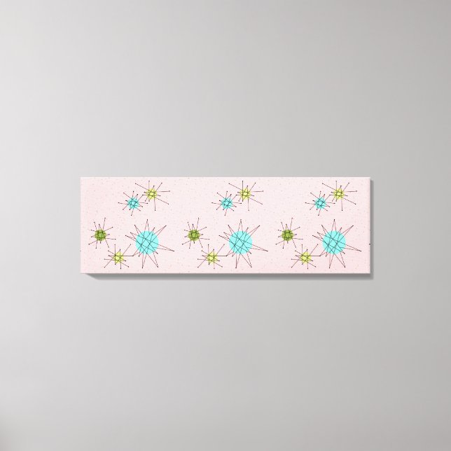 Pink Iconic Atomic Starbursts Stretched Canvas (Front)