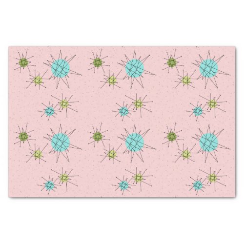 Pink Iconic Atomic Starbursts Tissue Paper