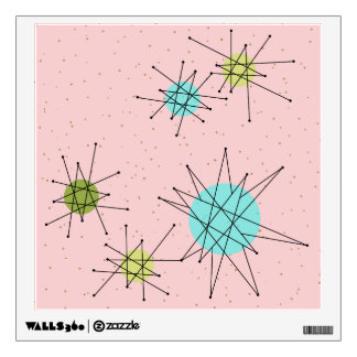 Pink Iconic Atomic Starbursts Wall Decal