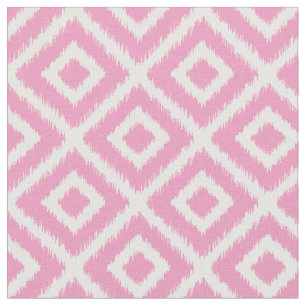 Pink Ikat Diamonds Fabric