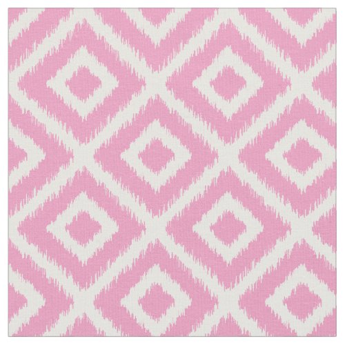 Pink Ikat Diamonds Fabric