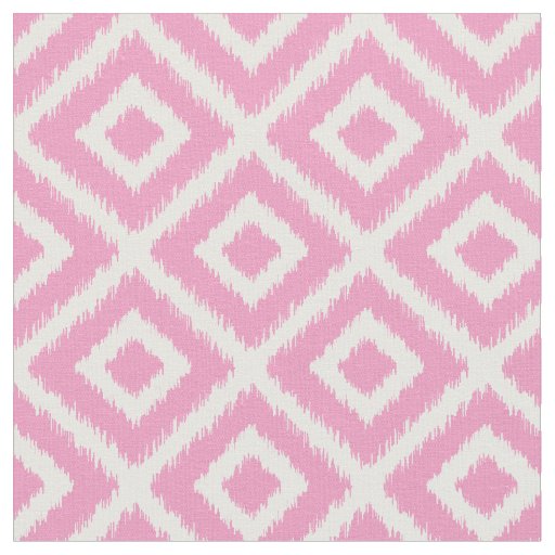 Pink Ikat Diamonds Fabric